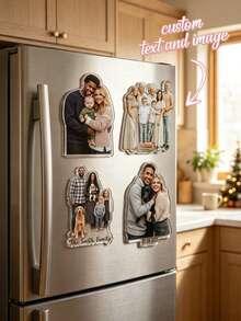 Personalized Photo Magnets For Refrigerator - Custom Family Photo Magnets, Use Your Own Photos, Refrigerator Door Base, Acrylic Photo Frame, Office Decor - Christmas, Graduation Gift, 3D Effect, Class Of 2026 - Multicolor - View 2