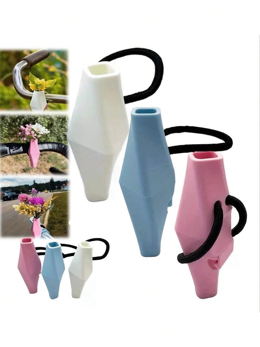 1pc Decorative Bicycle Vase, Decorative Ornament. Made Of Durable Plastic, Suitable For Home, Office And Living Room Decoration, Also Perfect For Wedding And Tabletop Decoration. - Multicolor - View 1
