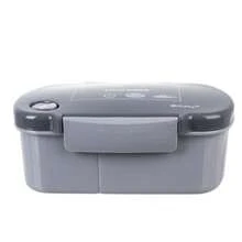 Lunch Box 800ml With Compartments, Leak Resistant Lid With Steam Valve, Microwave, Dishwasher, Freezer, Food Storage Container For Meals, Snacks, School, Work, Travel, - Grey - View 6