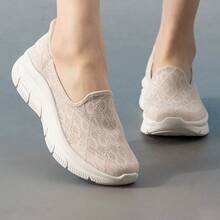 Skechers Women's SLIP-INS Hands-Free Slip-On Walking Shoes Breathable Thick Sole Cushioned Casual Sneakers - Off White - View 2