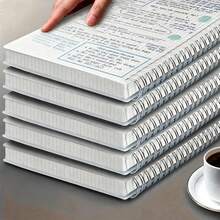1pc Grid Spiral Notebook, A5 Lined Grid Paper Coil Notebook For School Note Taking, Homework Planning, Office Daily Journal Writing - A5 Grid - View 2
