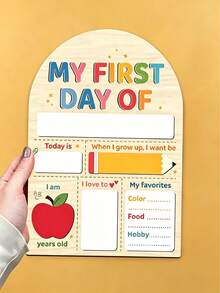 1pc First Day Of School Decoration - Name, Goal, Food Preference - Classroom Or Home Desk Decor - Suitable For Elementary School - No Battery Required - Shape - View 5