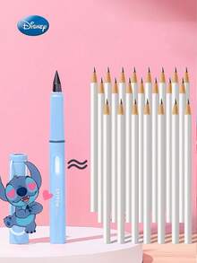 Monogram Disney 1 Buah Pensil Mekanik Kartun Lilo Stitch Berlisensi  dengan Tutup Tanpa Rautan, Hadiah Sekolah untuk Teman Sekelas - A - View 5