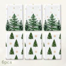 2pcs Christmas Tree Snowflake Pattern Kitchen Towels, Watercolor Pine Tree & Gold Snowflake Full Print Decorative Tea Towels, Suitable For Christmas, Christmas Party, Winter Kitchen, Family Gathering, Holiday Home Decor, 4/6/8pcs Set - Multicolor - View 11