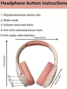 Wireless Headphones, Jelly 5.3, Long Battery Life, Suitable For Computer/IPad/Smartphone, Music/Gaming Wireless Headset - Black - View 10