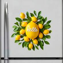 Hello 檸檬綠植花環與金色柑橘片磁鐵，讓廚房以陽光般燦爛迎接您，適用於家中所有金屬表面的紀念飾品 - C - 查看 3