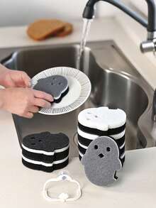 1pc/2pcs Cute Ghost Sponge, Suitable For Multiple Scenarios: Cleaning Coffee Machine, Bathroom, Sink, Perfect Christmas And Halloween Gift - View 2