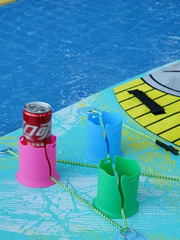 Portable Surfboard Water Bottle Holder, Beverage Silicone Stand, Lightweight Beach Accessory, Beach Essentials, Pool Float