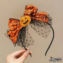 2pcs Funny Pumpkin Headband Spider Web Hair Clip Halloween Girls Holiday Costume Photo Props Halloween Headband Gift - Multicolor - View 4