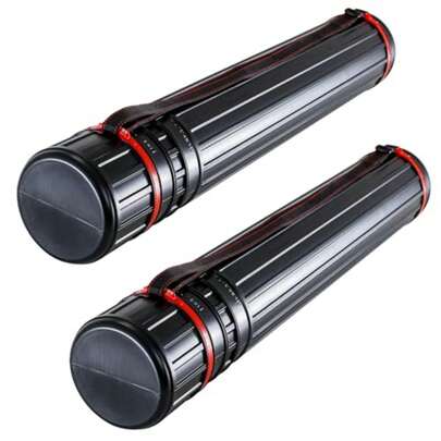 Large Poster Tube Telescoping Adjustable, 4-7/8" Diameter 2-Pack, 30-1/4" To 47-3/4" Long Storage Tube Art Poster Carrier Holder And Blueprint Storage Drafting Tube Travel And Protection