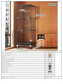 Portable Bird Cage With Removable Tray, Connectable Small Pet Playpen Suitable For Parrots, Canaries And Other Small Birds - Assembled Version - View 13
