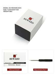 REWARD 男士石英腕錶 矽膠錶帶 商務時尚風 日曆功能 螢光指針 多功能手錶 高品質禮品 經典設計 - 軍綠色 - 查看 7
