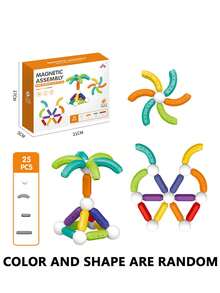 Juego de varillas magnéticas divertido, juguete educativo extensible para niños, juego de ensamblaje de bloques de construcción magnéticos - Multicolor - Ver 11