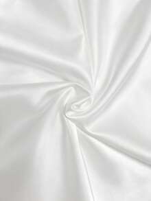 Women's Casual Inner/Outer Wear Solid Color High-Quality Satin Asymmetric Hem Lace Patchwork Mid-Length A-Line Skirt - White - View 8