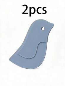 2pcs Flexible Soft Silicone Cleaning Scraper, Easy To Clean, Non-Scratch Surface, Minimalist Solid Gray Bird Shape With Hanging Hole, Soft Blade Design For Removing Oil Stains And Cleaning Crevices, Suitable For Kitchen Sink, Stove, Countertop And Daily Home Cleaning - Grey - View 11