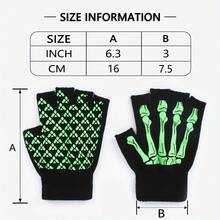 Halloween Skeleton Costume Set, Skull Print Neck Gaiter Face Mask & Half‑Finger Bone Gloves, Cosplay Party Dress‑Up Outfit Accessories For Men Women - Black and White - View 4