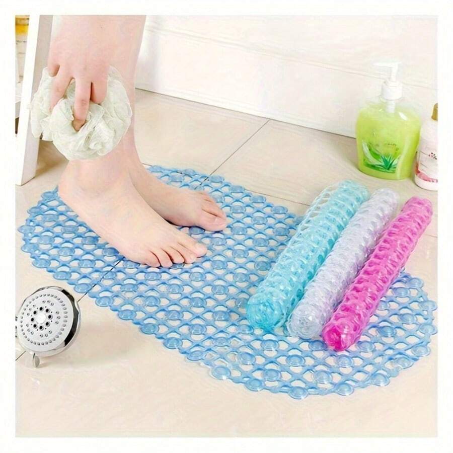 PVC Non-Slip Suction Cup Oval Bathroom Mat, Soft Foot Massage Pad, Anti-Slip Bathtub/Shower Room Bathroom Accessory - Non-slip Mat - View 1