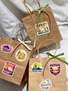 50pcs Thai Aesthetic Stickers-Southeast Asian-Perfect For Scrapbooks, Bullet Journals, Suitcases, Water Bottles, And Parties-DIY Gifts - 50pcs/pack - View 5