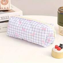 1pc Floral & Plaid Pattern Multi-Function Storage Bag - Pen Holder, Makeup Bag, Small Wallet, Earphone & Toiletries Storage - Fashionable Daily Carry Small Item Bag, Bag Accessory - Multiple Styles - View 9