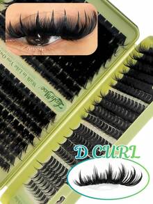 460 Clusters European & American Style Eyelash Book, Multi-Density Cluster Lash Set, D/DD Curl, 8-16mm Mixed Length, Creates Natural Enlarged, Voluminous, Deep Cat Eye And Personalized European & American Makeup Look. DIY Single Cluster Lashes Can Be Flexibly Arranged And Combined, Quickly Achieving Professional Eyelash Effect, Saving Makeup Time. Faux Mink Soft Fiber, Lightweight And Comfortable Fit For Eye Shape - D - View 7