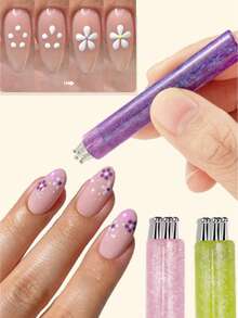 1-In-5 Nail Art Detail Painting Tool, Nail Brush, Multi-Head Dotting Pen, Petal Pattern DIY Nail Art Tool - A - View 2