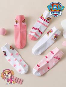 1/5/10 Pairs Paw Patrol Kids Socks, Cute Patchwork Puppy Design, Winter Mid-Calf Socks, Fun Christmas Gift - Multicolor - View 7