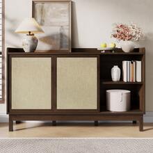 Sideboard With Sliding Doors, Natural Color - Modern Retro Style - Natural - 查看 10
