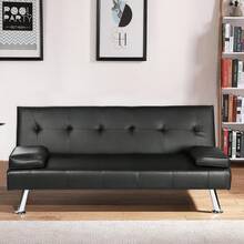 Three-Seater Sofa Bed-A Multifunctional Sofa With Adjustable Angles - Black - View 1