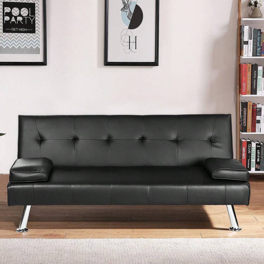 Three-Seater Sofa Bed-A Multifunctional Sofa With Adjustable Angles - Black - View 1