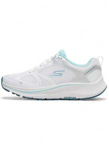Skechers Zapatillas de running para mujer GO RUN Consistent 2.0 con soporte estable, amortiguación, malla transpirable, resistencia a la torsión y suela antideslizante - Blanco azul - Ver 1