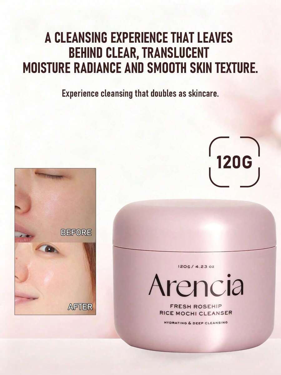 ArenciaFresh 玫瑰米麻糬洗面乳 120g/4.23 Oz | 保濕深層清潔 | 溫和去角質全效合一 | 深層清潔、保濕、收斂毛孔 - 皇家玫瑰果 - 120g - 查看 1