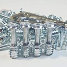 102pcs Threaded Inserts For Steel-Made, Screw In Nut Fastener Connector, Steel Hex Drive Nut Maintenance And Fastening For Household Office Furniture (Silver, Combination Of M6*15mm Nut And M6*25mm Bolt), Two Free Allen Wrenches. - A - View 7