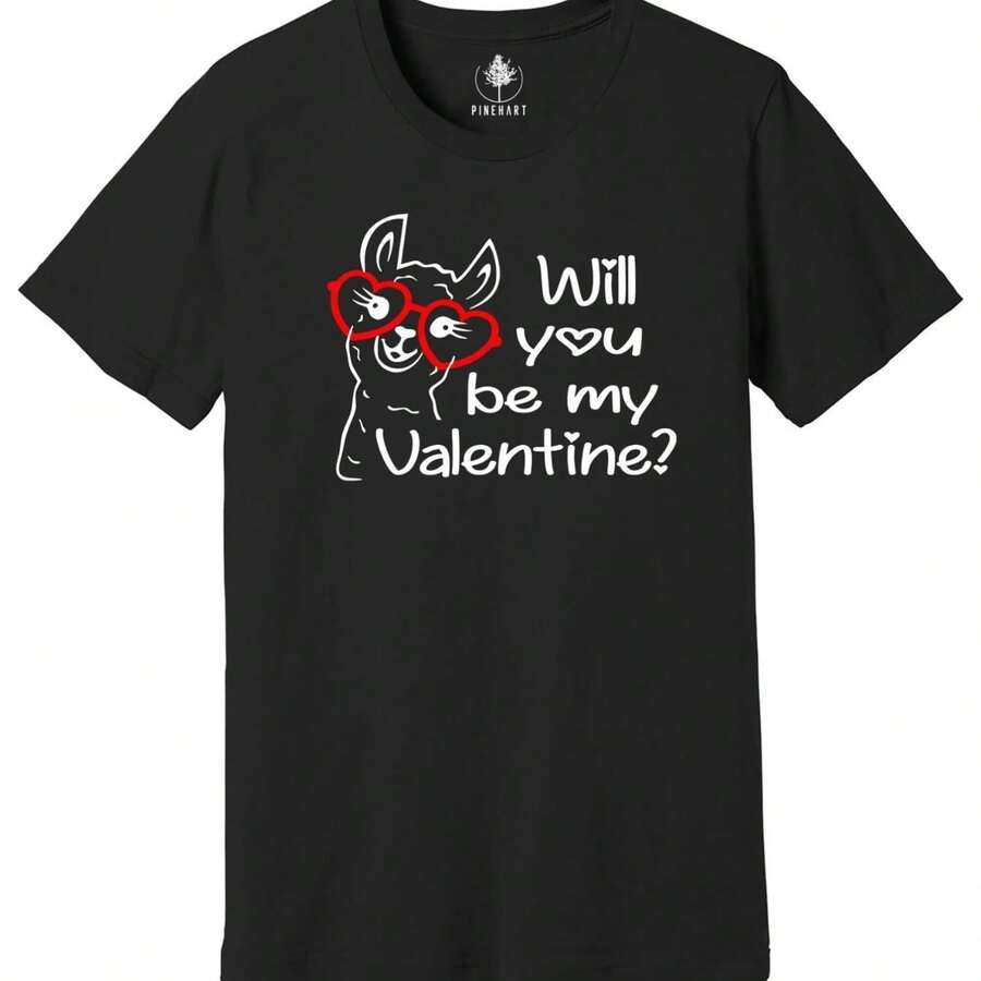 Will You Be My Valentine Llama Shirt, Funny Valentines Day Gif - 款式 - 查看 1