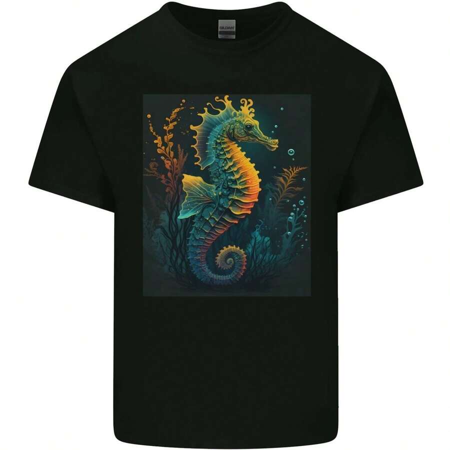 A Colorful Horse Cotton Men's T-Shirt- - 款式 - 查看 1