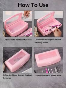 RANCAI 1pc Nail Tool Disinfection Box, Plastic Disinfection Tray, Plastic Cleaning Disinfection Box Storage Organizer, Suitable For Nails, Tweezers, Eyelash Extensions, Hair Salon, Spa And Nail Clippers Tools. - Multicolor - View 11