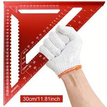 Precision Aluminum Square Ruler - Triangular Woodworking Ruler, Suitable For Woodworking, DIY, Home Decor And Design Projects, Measuring Tool, Woodworking Tool, Perfect For DIY Enthusiasts, Home Decor Tool, Lightweight Ruler - A - View 7