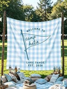 Personalized Camping Bachelorette Party Banner, Customized Party Welcome Backdrop, Suitable For Room Decor, Home Decor, Seasonal Multi-Purpose Romantic Theme Party Decoration Sign, Creative Bridal Shower Welcome Board, Suitable For Room Decor, Home Decor - Multicolor - View 6