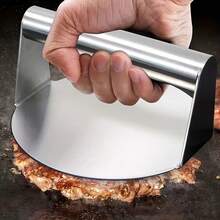1pc Stainless Steel Burger Patty Press | Manual Meat Patty Press Tool, Suitable For Burgers, Pan Cooking And Pancakes | Multi-Functional Meat Patty Shaper, Suitable For Home Kitchen | Ergonomic Heat-Resistant Handle, Convenient For Cooking | Ensures Uniform Patty Thickness - Multicolor - View 6