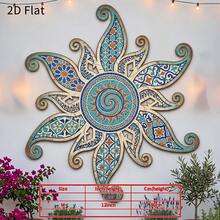 2D Flat Acrylic Sun Mandala Wall Decor, Vintage Bohemian Country Style Design, Suitable For Hanging In Courtyards, Gardens, Porches And Living Rooms, Unique Shape Creates A Rich Atmosphere - Decorative Ornament - View 2