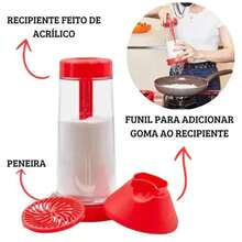 Dispenser Tapioqueira Povilhador Tapioca Biju Farinha Goma Coco Tempero Guarda Comida Alimentos - Branco - Visão 9