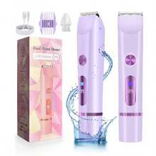 LCD Multi-Function Dual-Head Stainless Steel Blade Type-C Rechargeable IPX7 Waterproof Portable Painless Electric Body Hair Trimmer For Men And Women, Suitable For Underarms, Bikini Area, Legs, Daily Personal Grooming, Halloween Gift - Multicolor - View 16