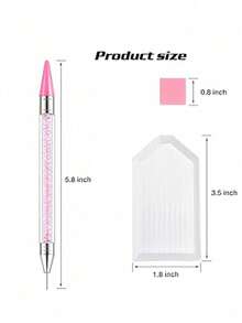 Diamond Pickup Tool, Diamond Waxing Tool With 3 Replaceable Wax Tips And 1 Tweezers DIY Nail Art Tool - A - View 6