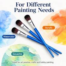 Dom Delfim Flat Head Artist Brush Set, Includes 6 Brown Round Head Brushes - 6-piece Brown Round Tip Set - View 6