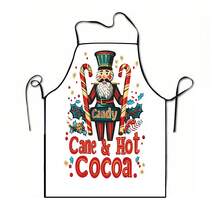 1pc Christmas Santa Claus, Christmas Bell, Christmas Snowflake, Christmas Reindeer, Christmas Tree, Christmas Snowman, Christmas Penguin, Christmas Cartoon Animal Pattern Chef Apron, Apron, Suitable For Home Decor And Kitchen Use. Made Of 100% Polyester Material, Designed As Sleeveless Style, Perfect For Home Kitchen, Outdoor BBQ Cooking. This Printed Apron Is Unisex, Machine Washable And Reusable, An Essential Kitchen Item - Multicolor - View 15