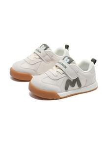 mini bala Toddler Retro Sneakers 2026 New, Mesh & Leather Splicing Color Block Hook & Loop Lace-Up Non-Slip Casual Kids Shoes - Gray Green Tone - View 4