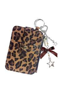 Dompet Kartu Motif Leopard Multi-Slot dengan Gantungan Kunci Pita Bintang, Dompet Koin Mini dengan Resleting, Dompet Kartu Tipis dengan Jendela ID, Dompet Kartu ID Portabel, Gantungan Tas, Tempat Kartu Kredit Y2K, Untuk Kartu ID, Kartu Transportasi, Uang Receh, Uang Tunai, Perlengkapan Perjalanan & Kembali ke Sekolah - MultiWarna - View 13
