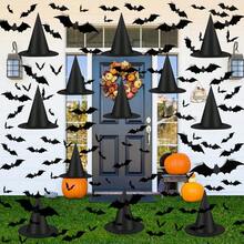 2/4pcs Halloween Indoor Decor Thick Floating Witch Hat, Hanging Witch Hat With Rope, Bulk Halloween Home Porch Office Outdoor Party Decorations - Multicolor - View 3