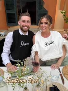 Personalized Bride & Groom Apron Set For Wedding Day First Dinner, Newlywed Couple Style Groom Suit Cover, Black & White Color Scheme, Pre-Wedding Party Favor - Multicolor - View 4