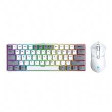 T-WOLF 61-Key Mechanical Keyboard With Red Switches, 21-Key Anti-Ghosting Numpad, Customizable Black & White Dual-Tone Keyboard And Mouse Set, 6-Button Wired Illuminated Mouse - View 7