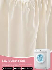 HONEYMOON 1pc Basic Lightweight Ruffle Bed Skirt, Classic Style, Soft & Fashionable, 100% Microfiber Material, 16 Inch Drop, Suitable For Home Bedding, School Dorm, Back To School Essential, Beige - Beige - View 9